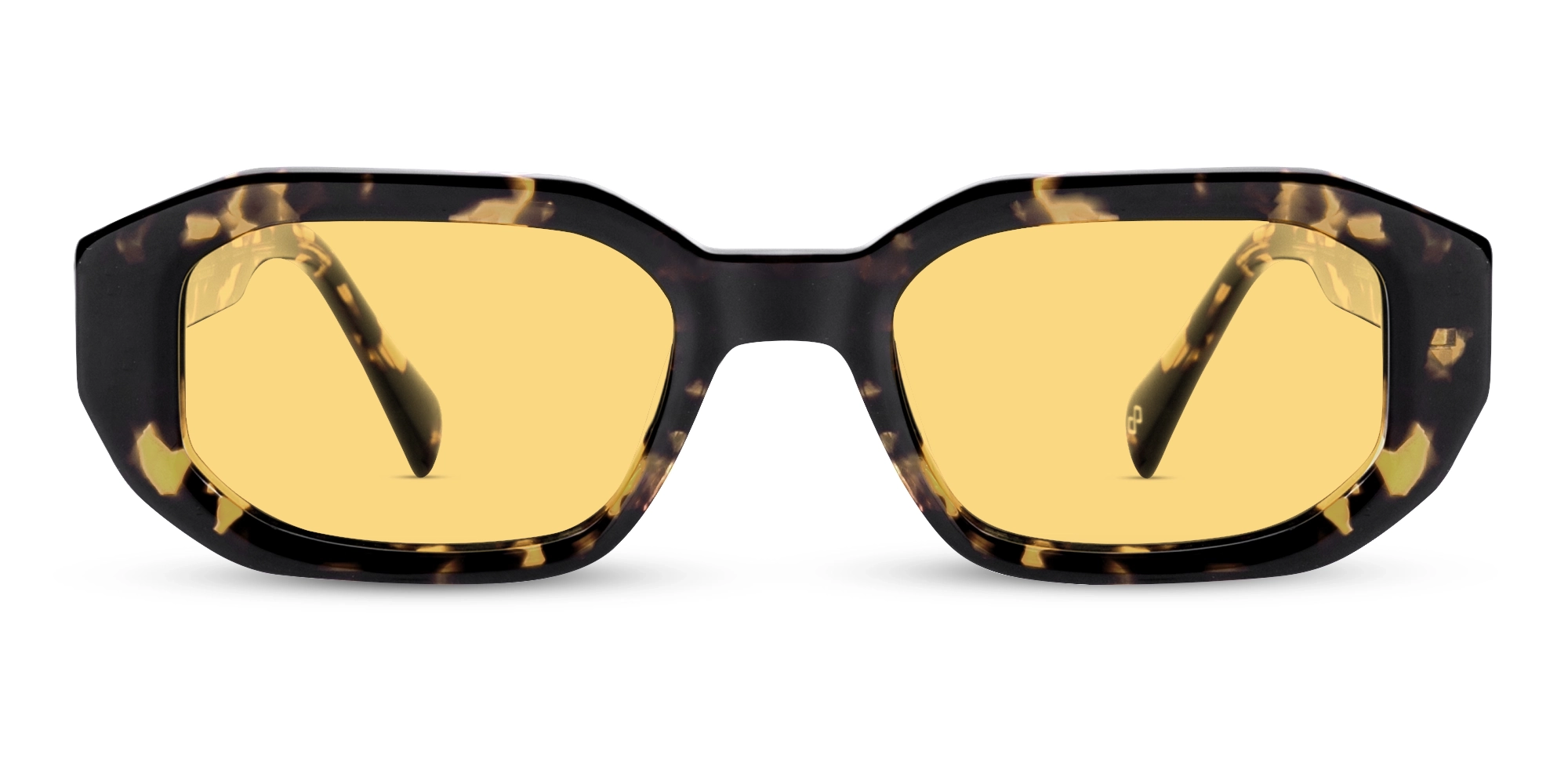 Yellow Tinted Acetate Rectangle Sunglasses-1