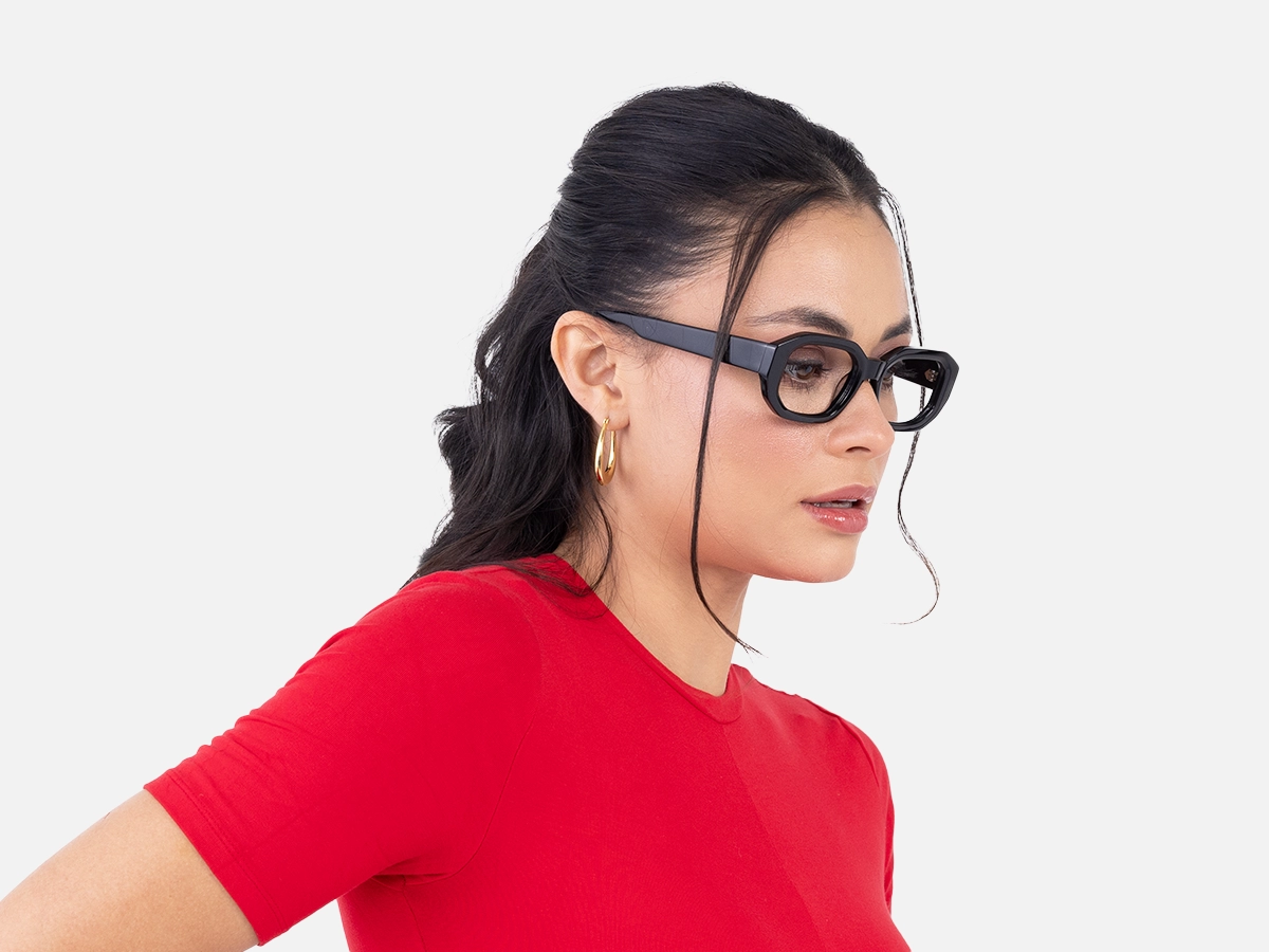 Black Rectangle Glasses-53