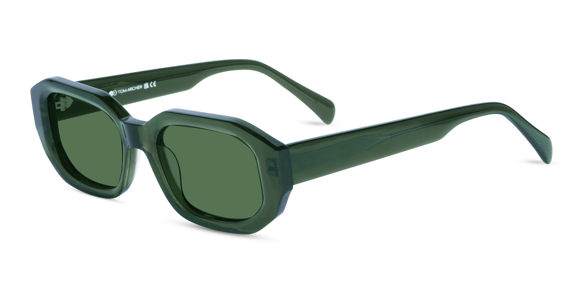 Dark Green Solid Tint Rectangular Sunglasses 3 Dark Green Solid Tint Rectangular Sunglasses 3