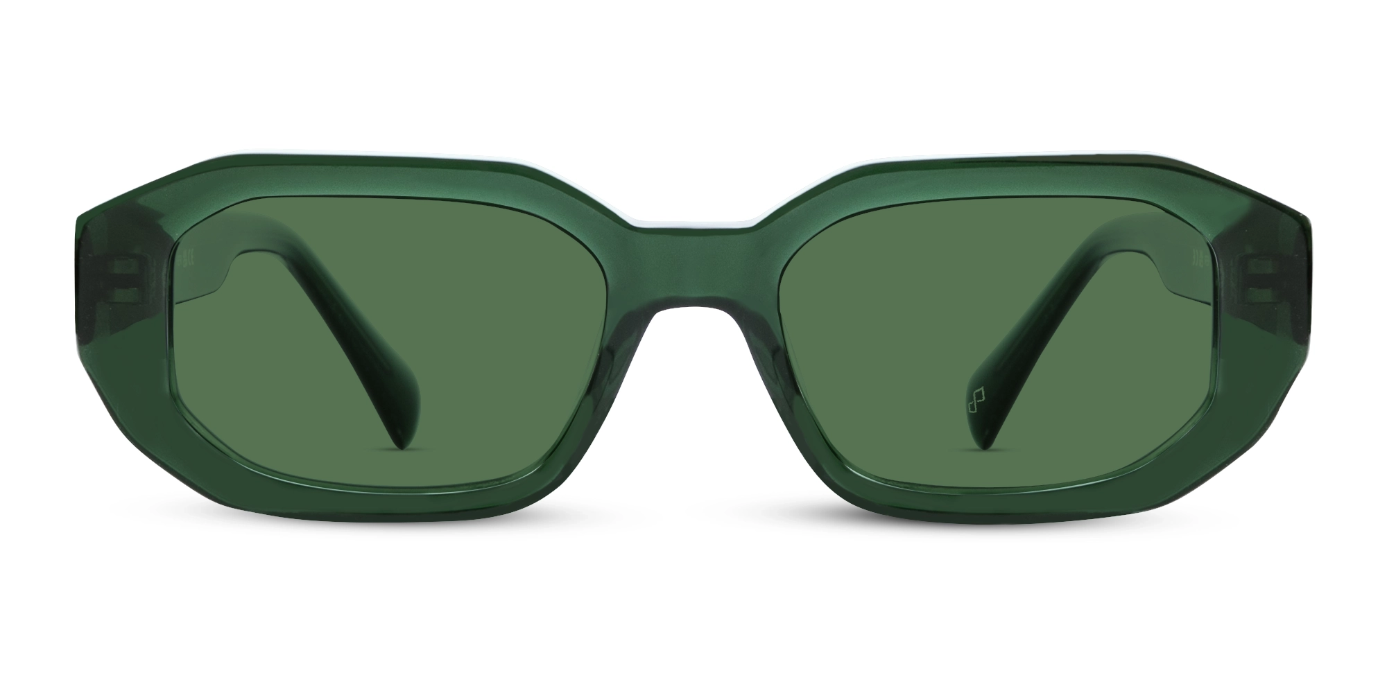STL883302F/5-2 - Geometric Green Sunglasses