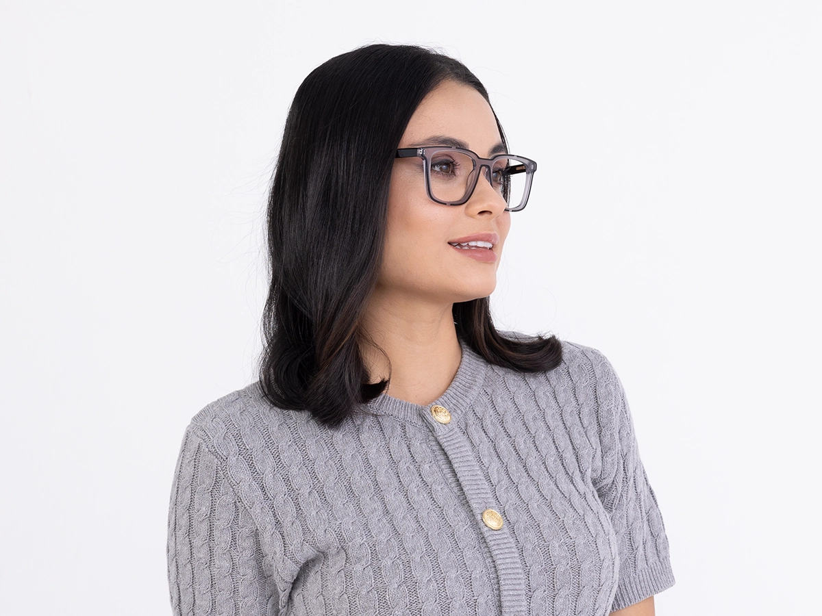 Grey & Black Acetate Reading Glasses-53