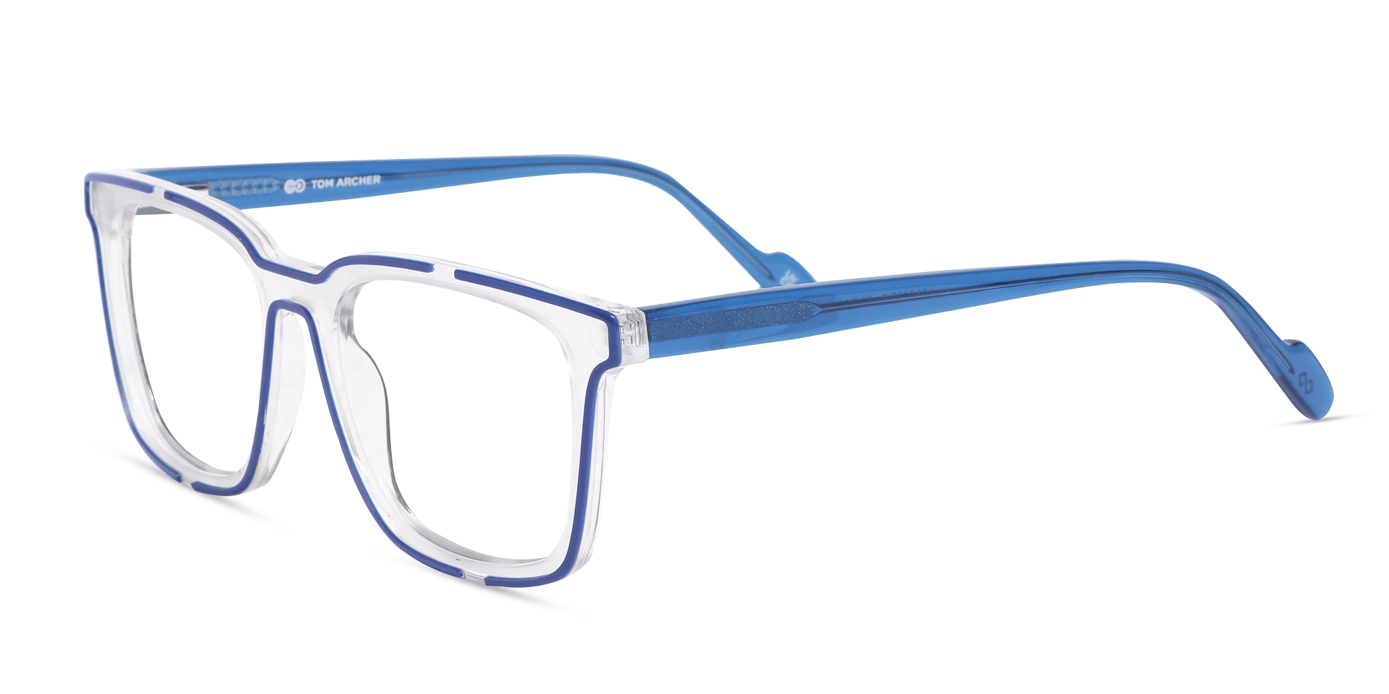 White And Blue Square Glasses-3