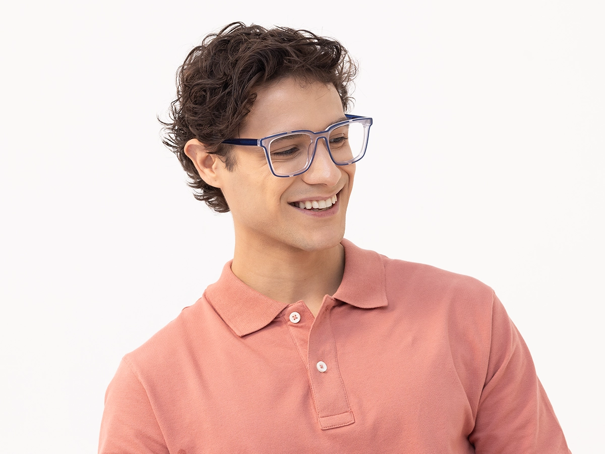 White And Blue Square Glasses-43