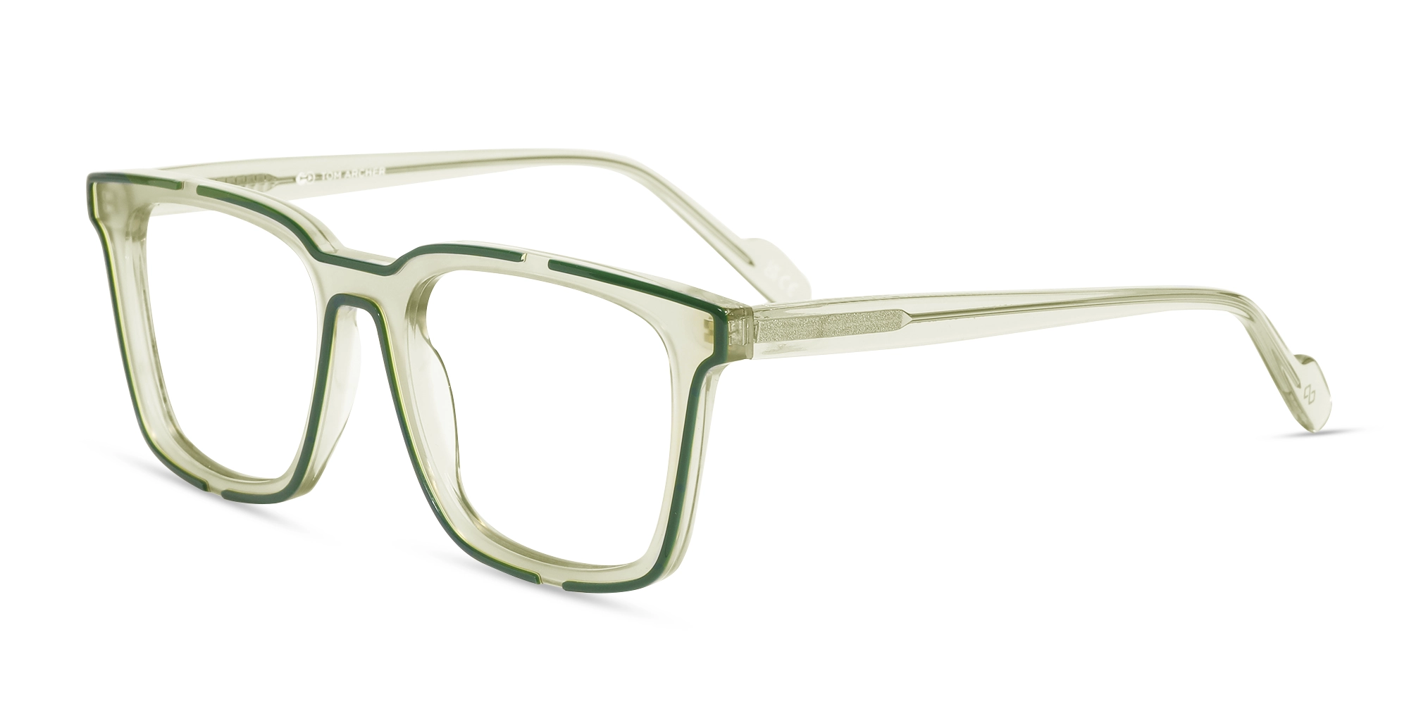 Gold And Green Square Glasses-3