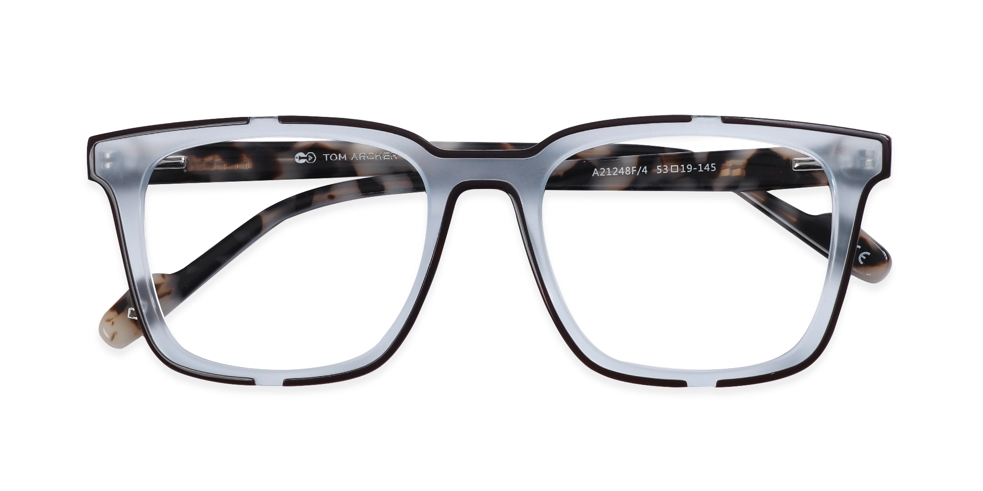 Grey And Brown Acetate Square Eyeglasses-6