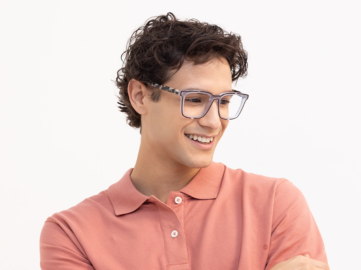 Grey And Brown Acetate Square Eyeglasses-42