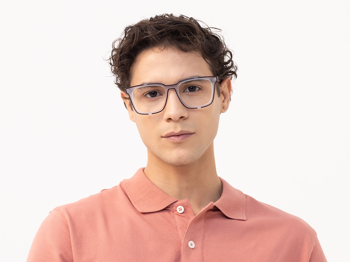 Grey And Brown Acetate Square Eyeglasses-41