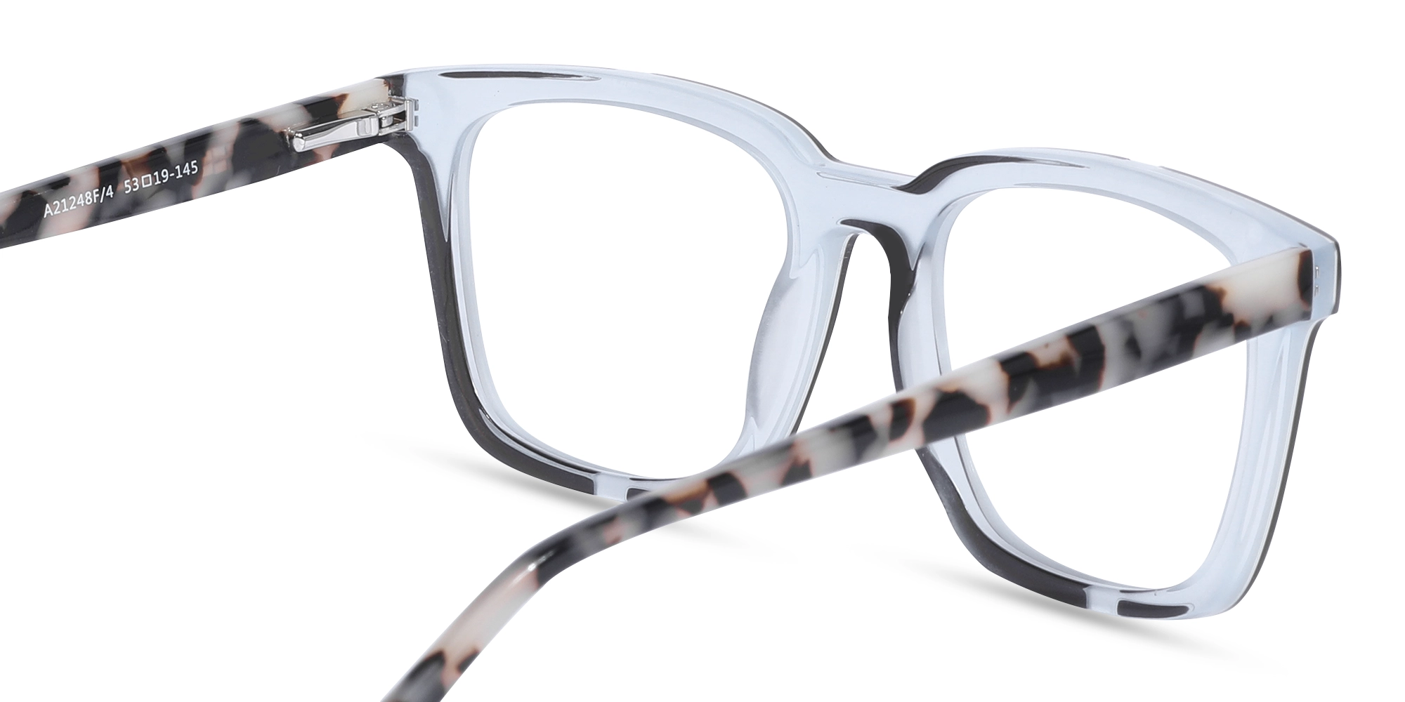 Grey And Brown Acetate Square Eyeglasses-5