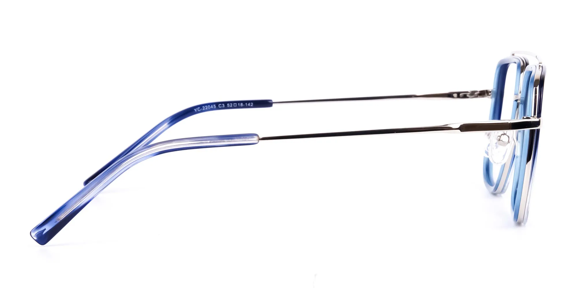 Navy Blue and Silver Pilot Glasses-2