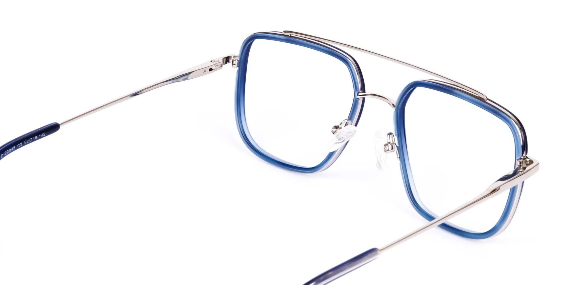 Navy Blue and Silver Pilot Glasses-2