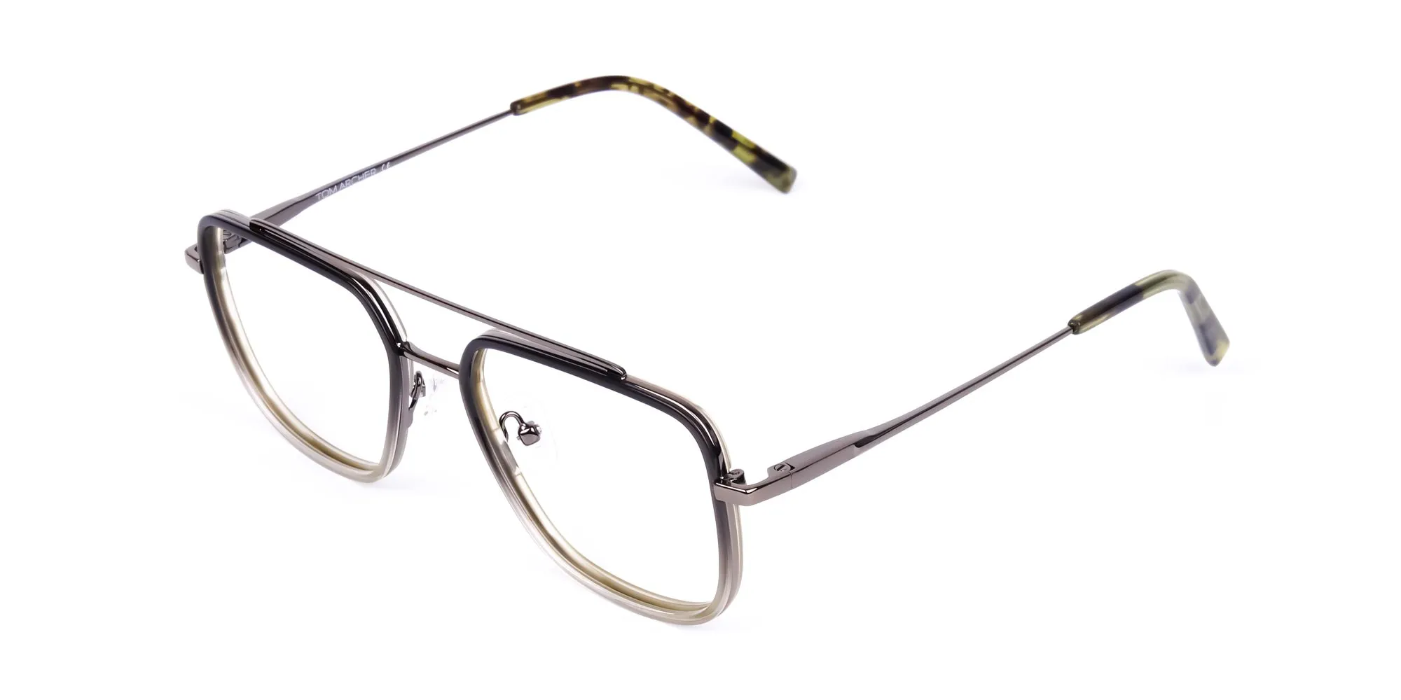 Dark Green and Silver Pilot Glasses-2