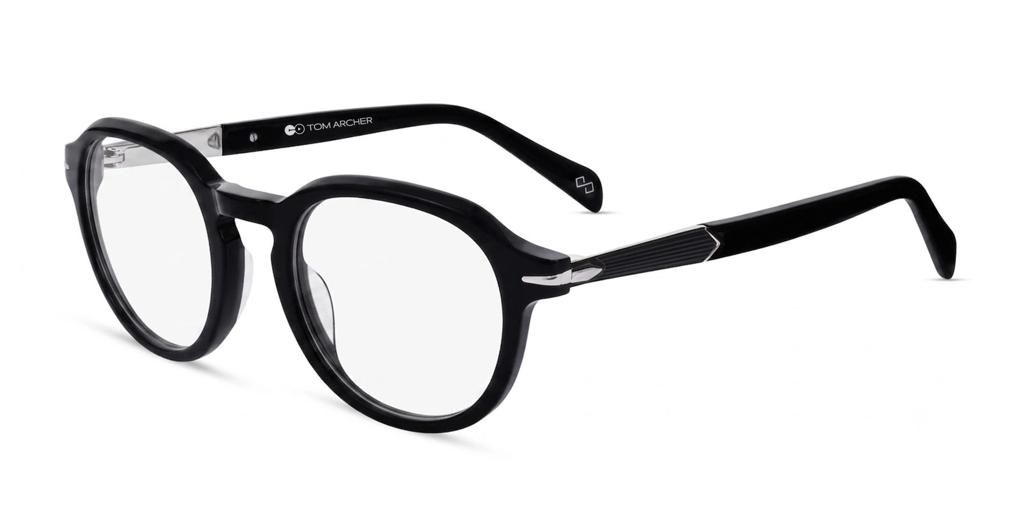Black & Grey Oval Keyhole Bridge Glasses-3 Black & Grey Oval Keyhole Bridge Glasses-3