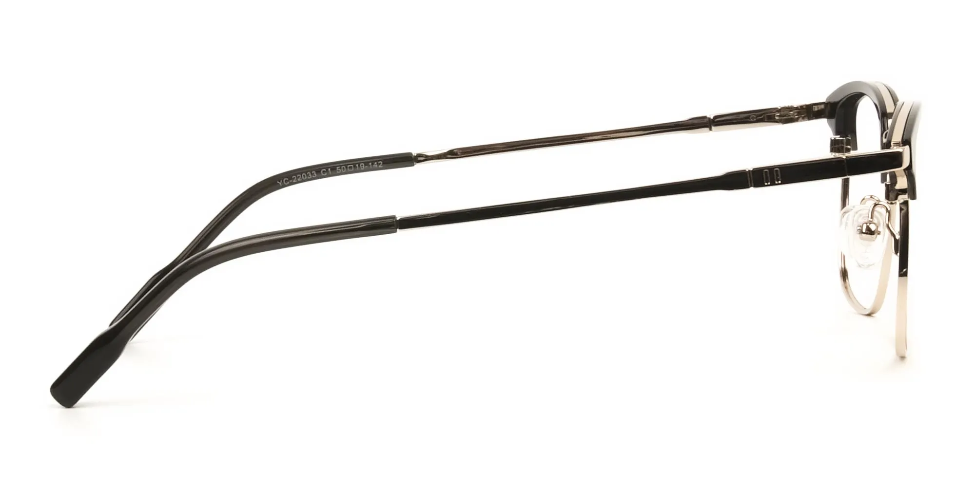 Shining Black and Gold Glasses in Browline Square - 1