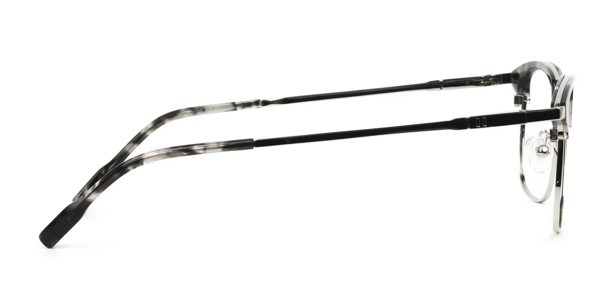 Grey Tortoise and Silver Glasses in Browline & Square - 2
