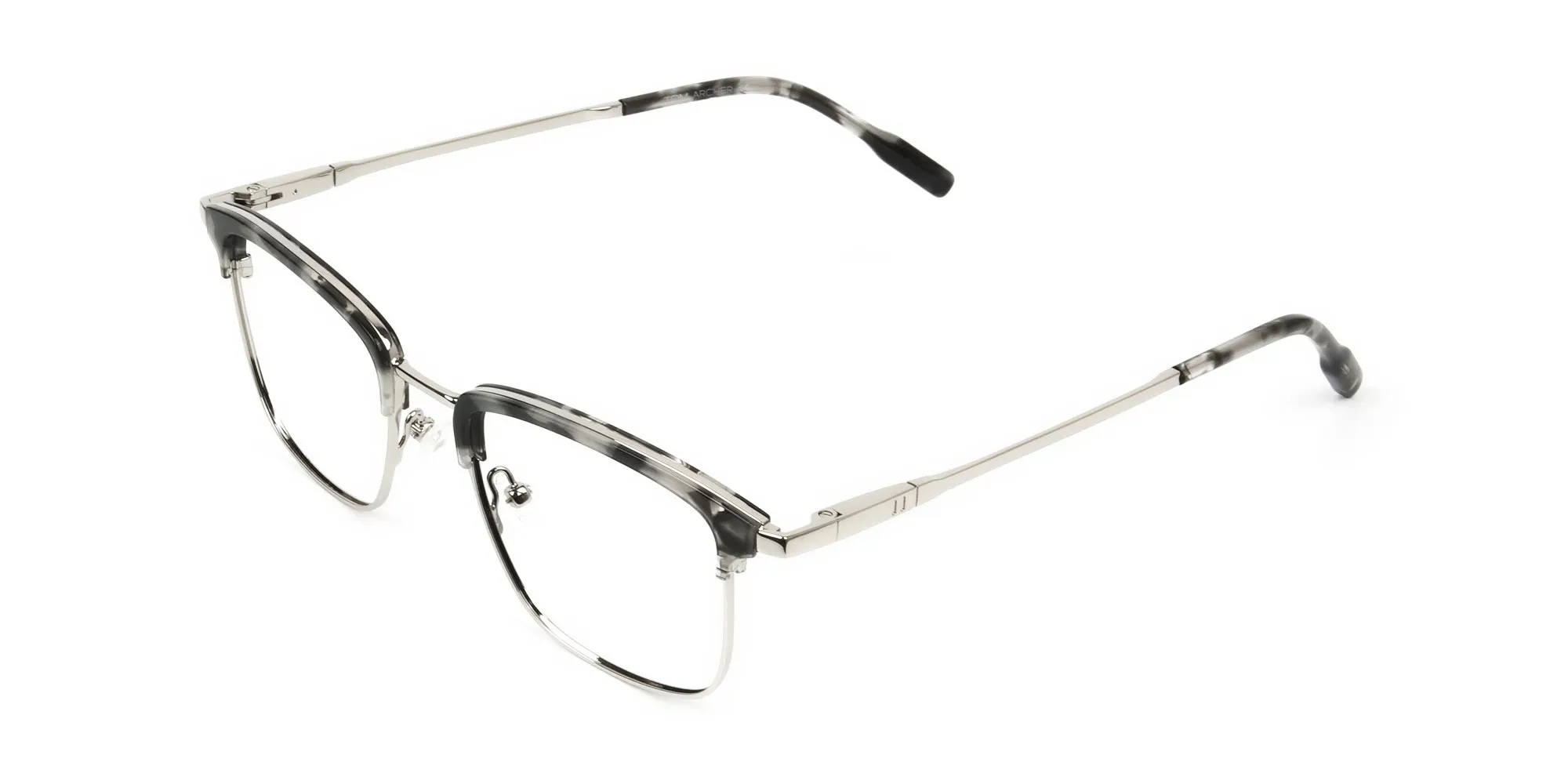 Grey Tortoise and Silver Glasses in Browline & Square - 2 Grey Tortoise and Silver Glasses in Browline & Square - 2