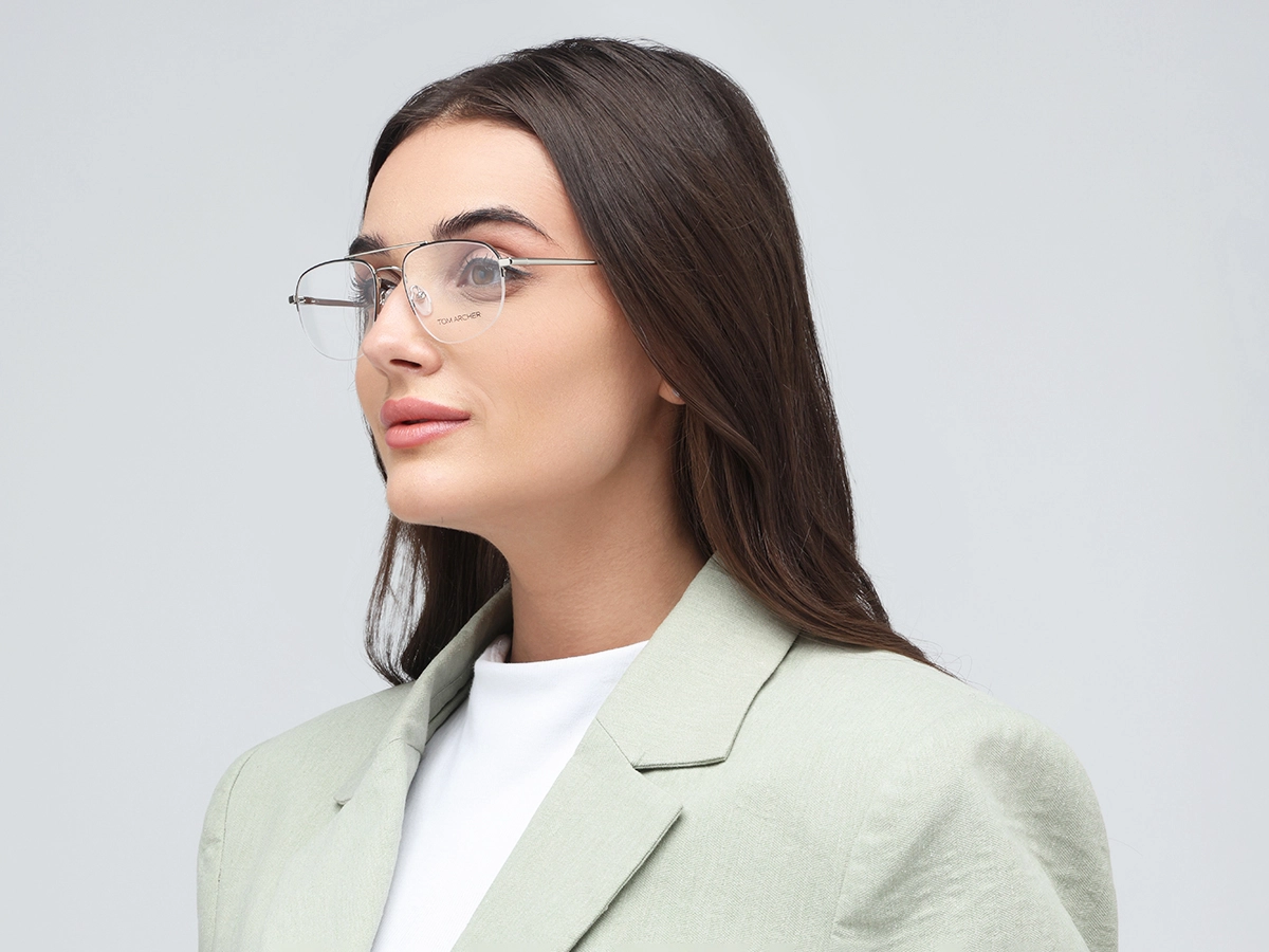 Black Silver Eyeglasses 52