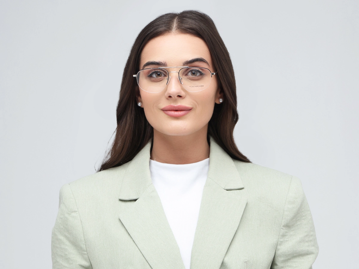 Black Silver Eyeglasses 51