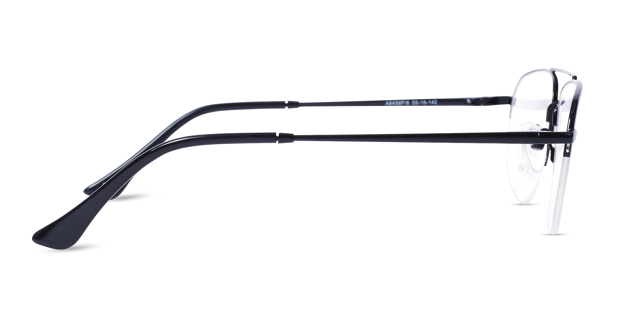Black Square Double Bridge Glasses 4