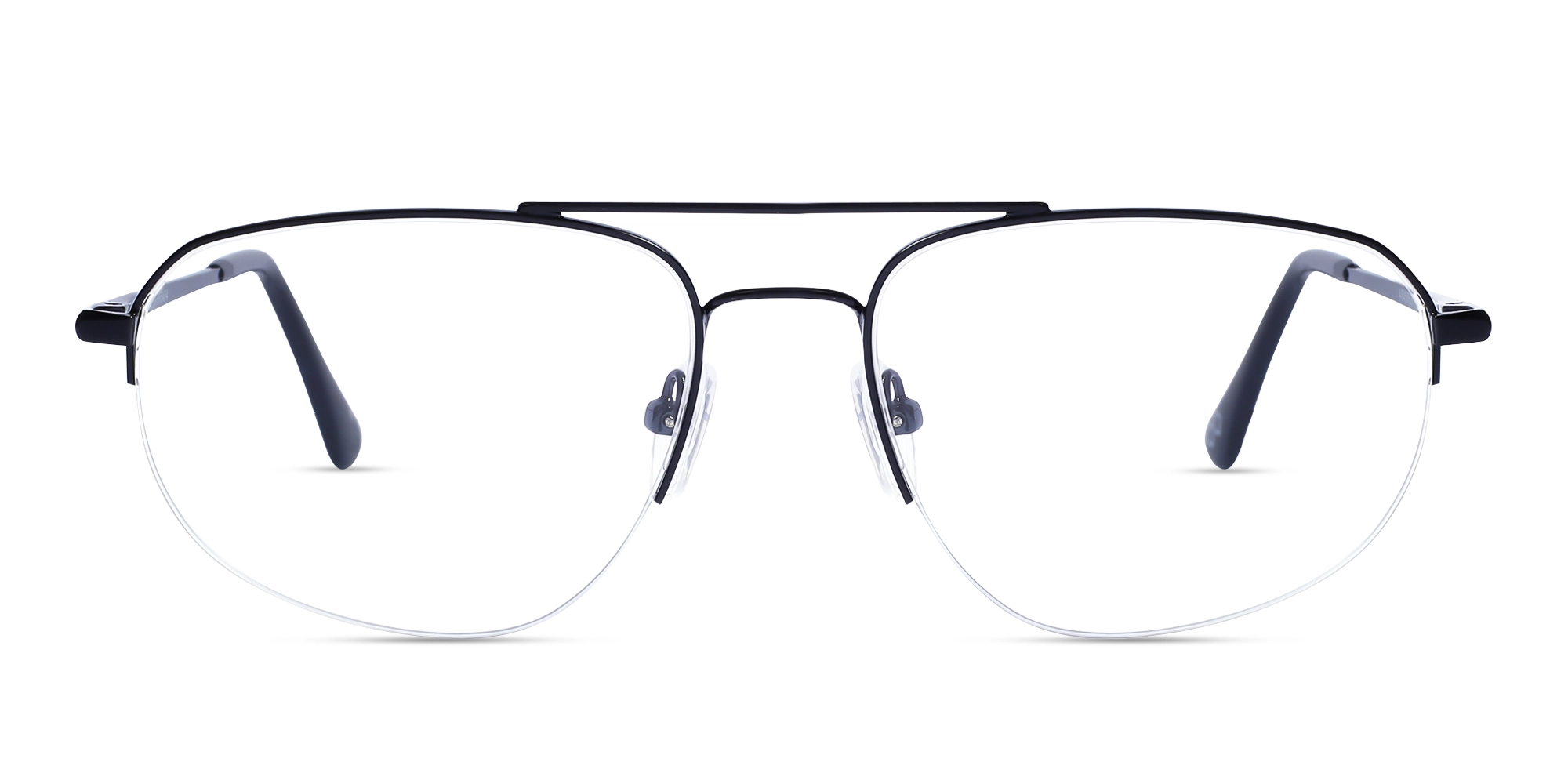 Black Square Double Bridge Glasses 1