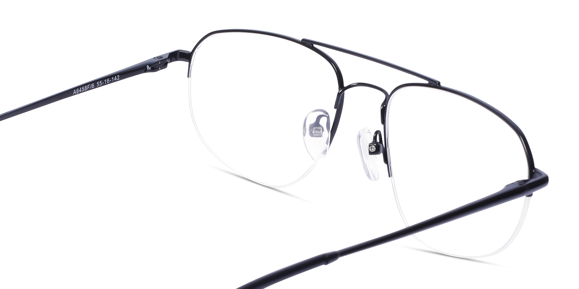 Black Square Double Bridge Glasses 5