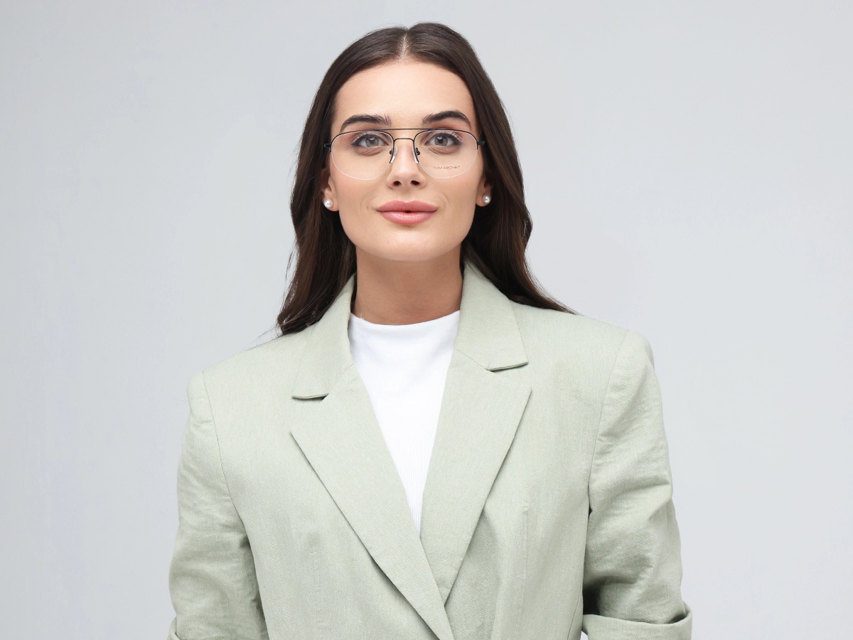 Black Square Double Bridge Glasses 51
