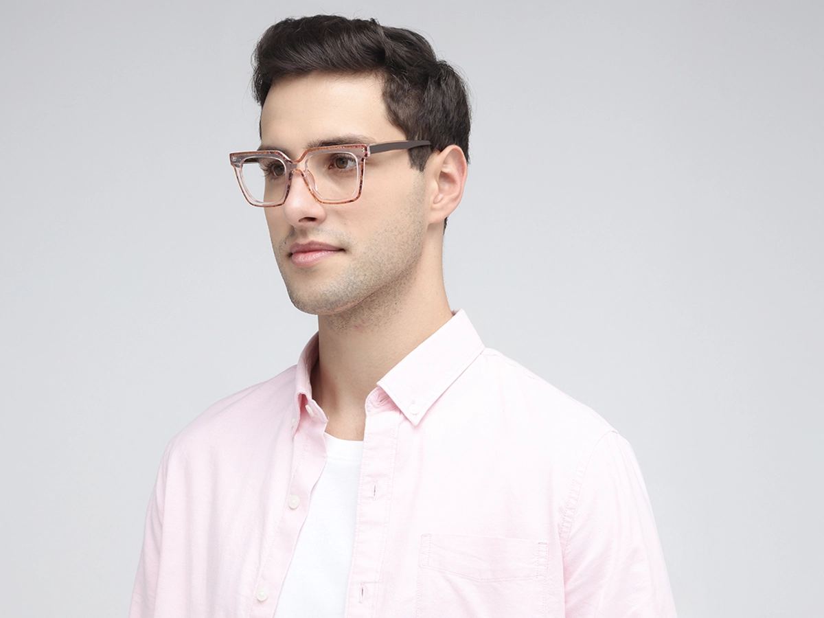 Brown Clear Square Glasses 42