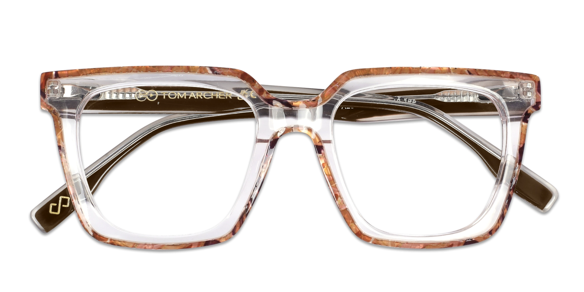 Brown Clear Square Glasses 6