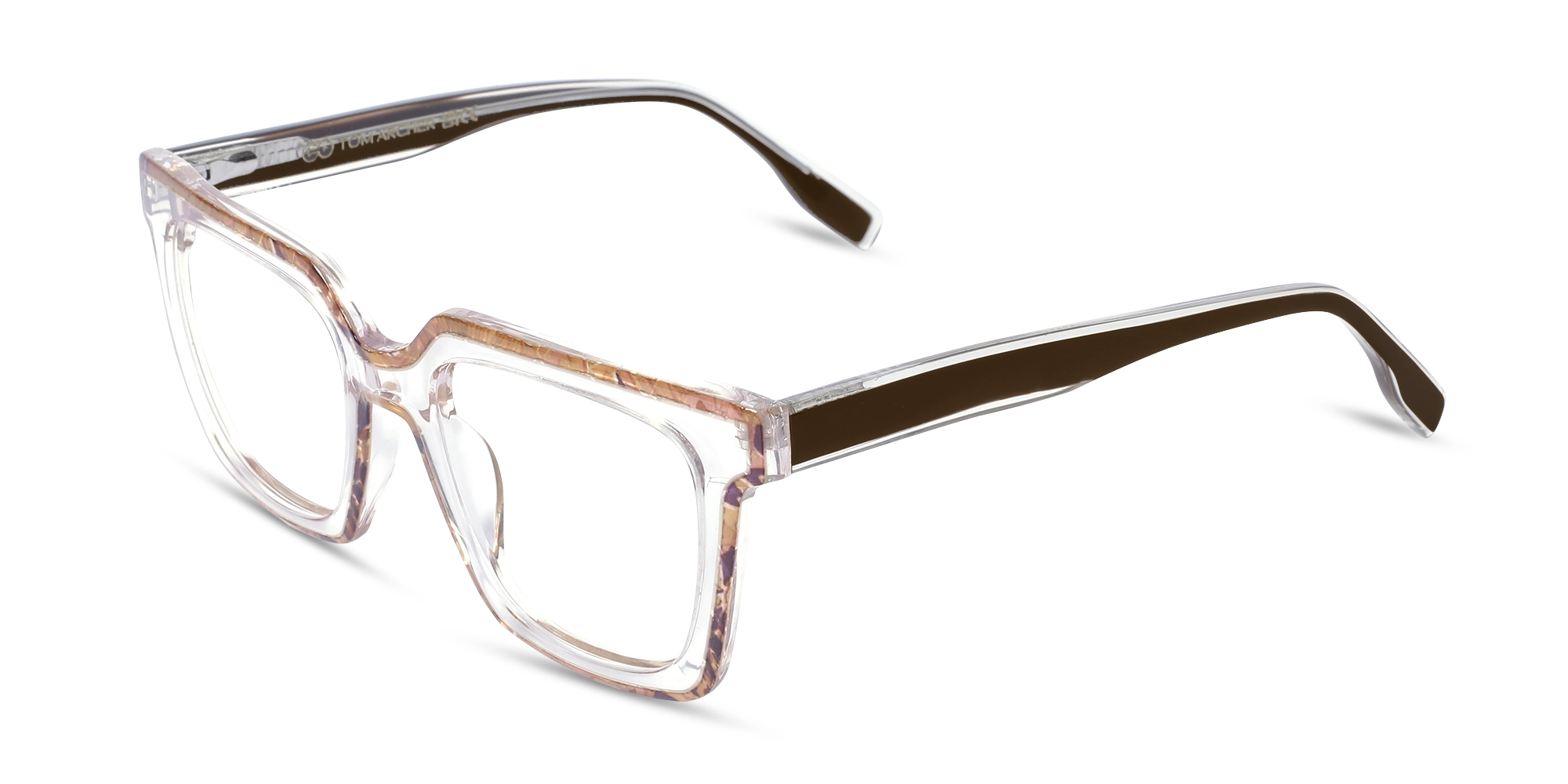 Brown Clear Square Glasses 3