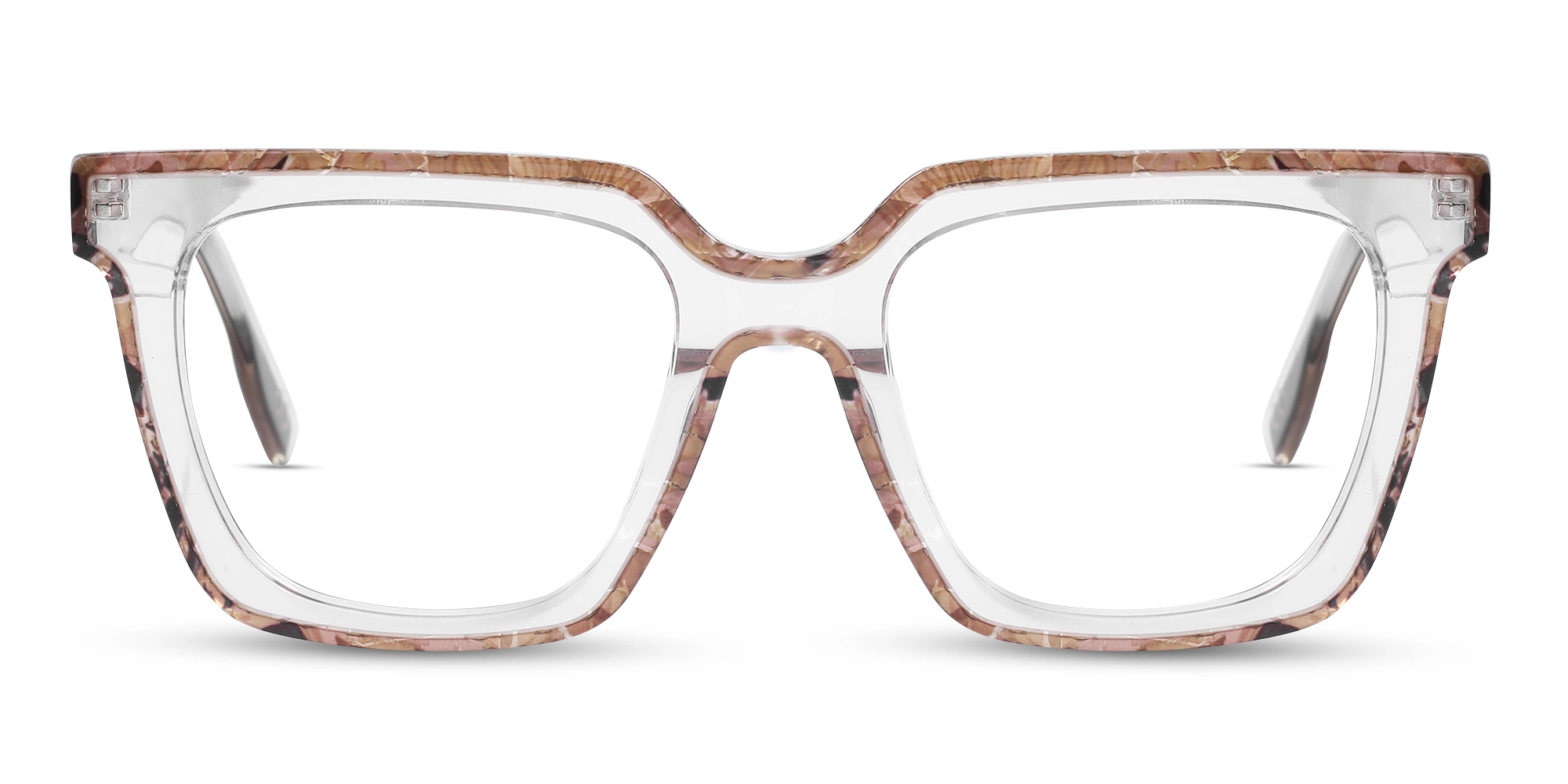 Brown Clear Square Glasses 1
