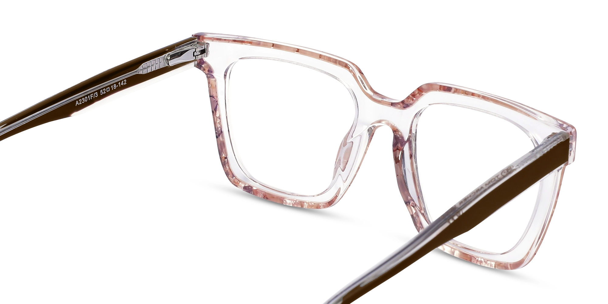 Brown Clear Square Glasses 5