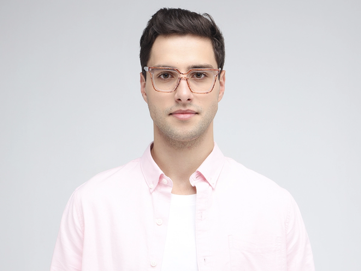 Brown Clear Square Glasses 41