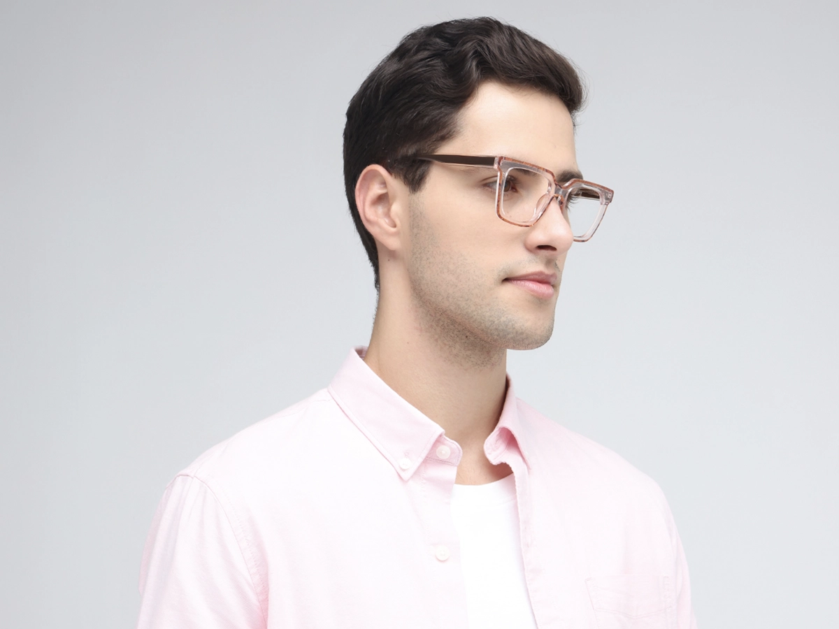 Brown Clear Square Glasses 43