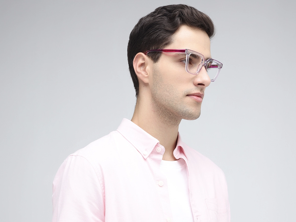 Pink Square Unisex Glasses 43