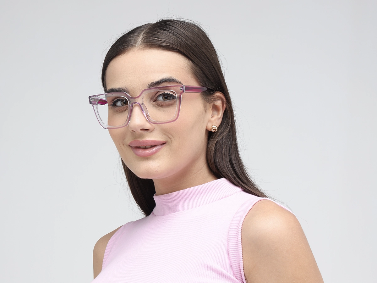 Pink Square Unisex Glasses 52