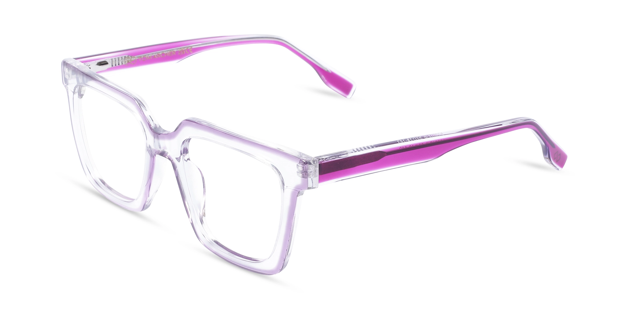 Pink Square Unisex Glasses 3