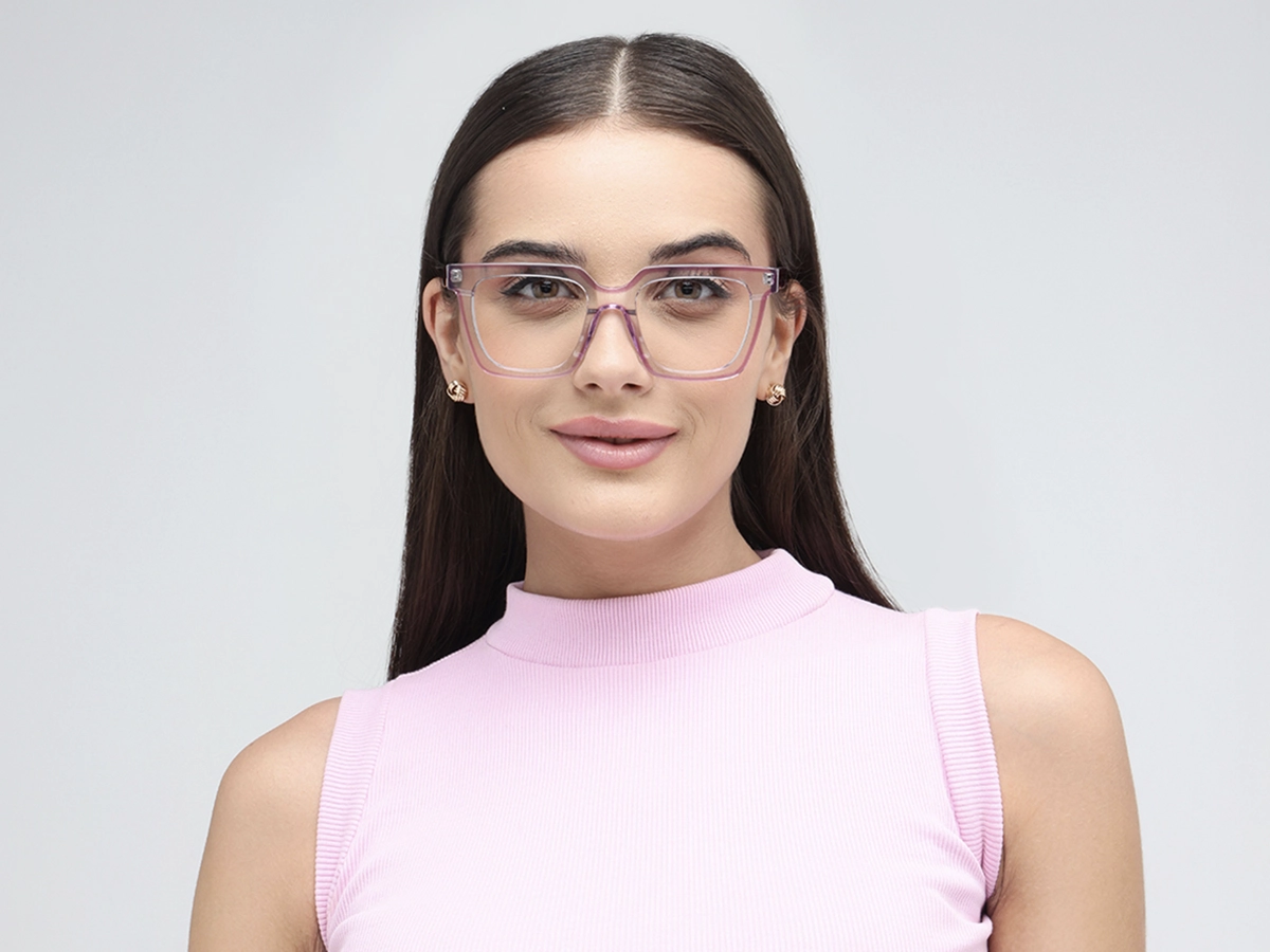 Pink Square Unisex Glasses 51