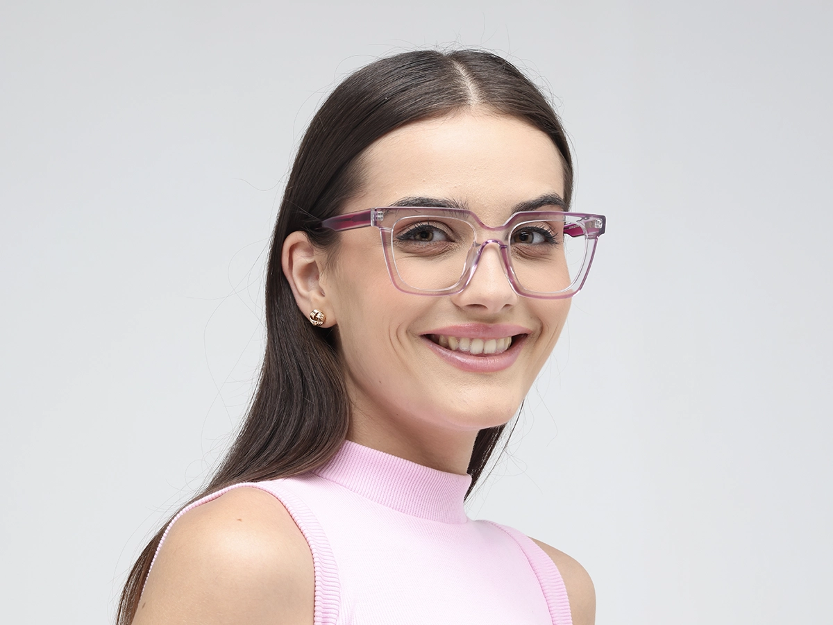 Pink Square Unisex Glasses 53