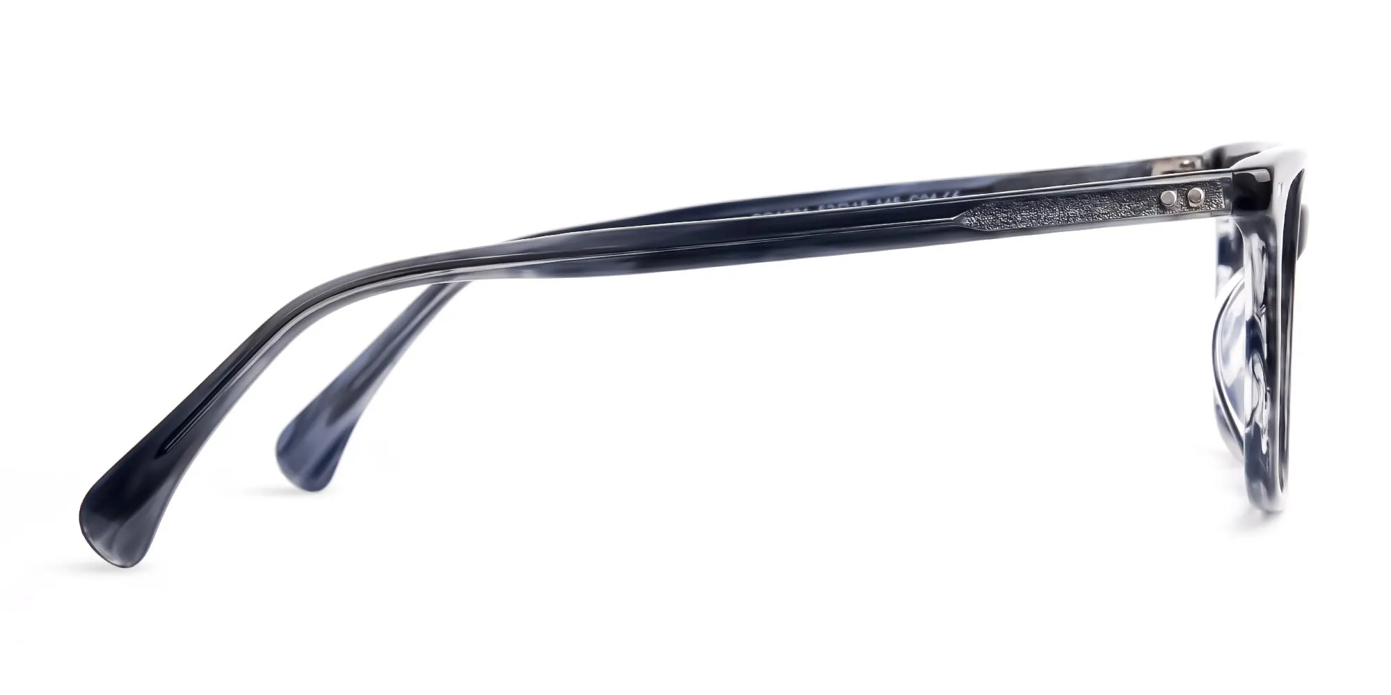 Stripe Ocean Blue rectangle spectacles with stripe dusty blue temples – Tom Archer DARCY 4