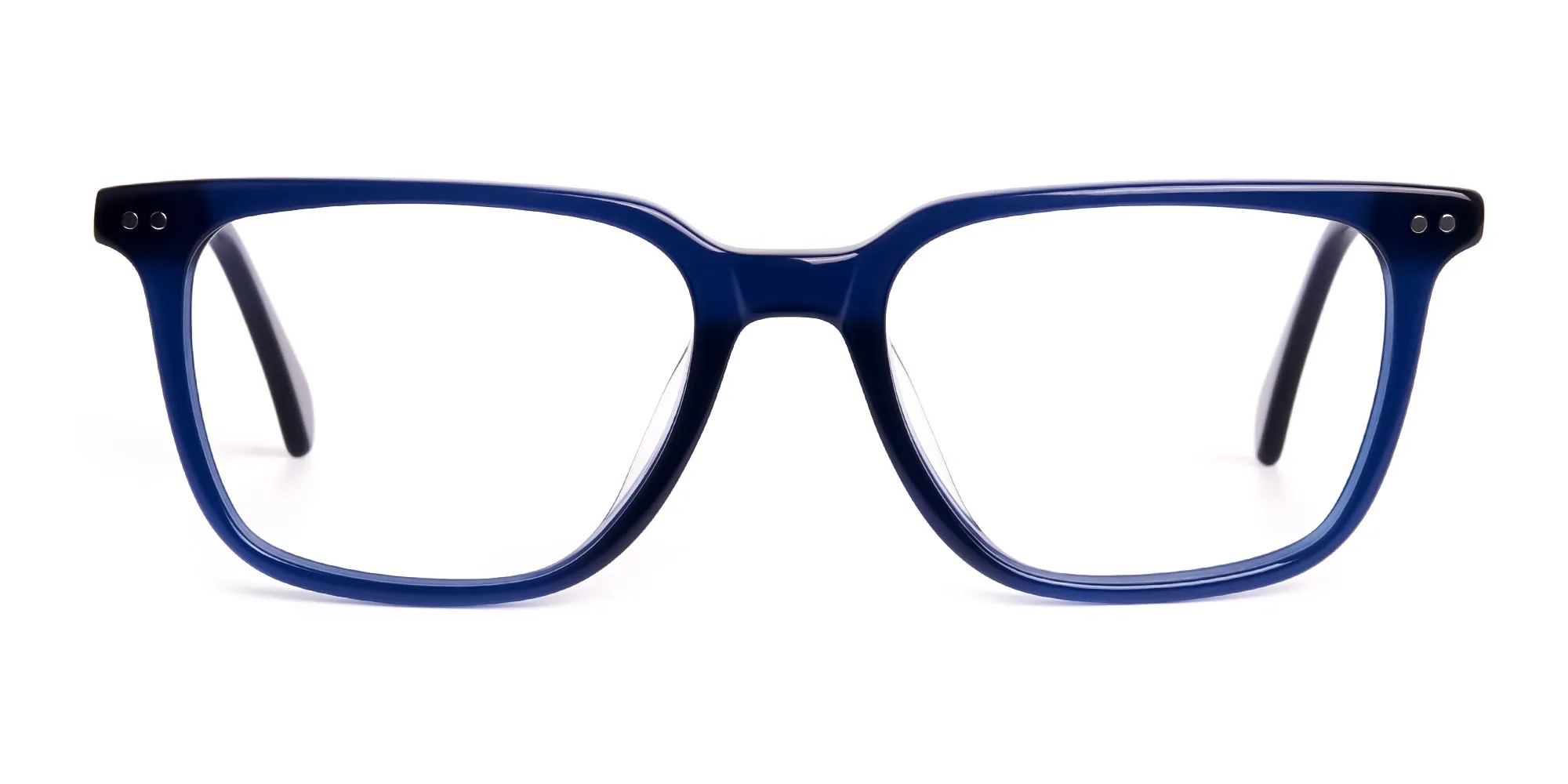 Prescription Rectangle glasses in Dark Navy Blue acetate for unisex
