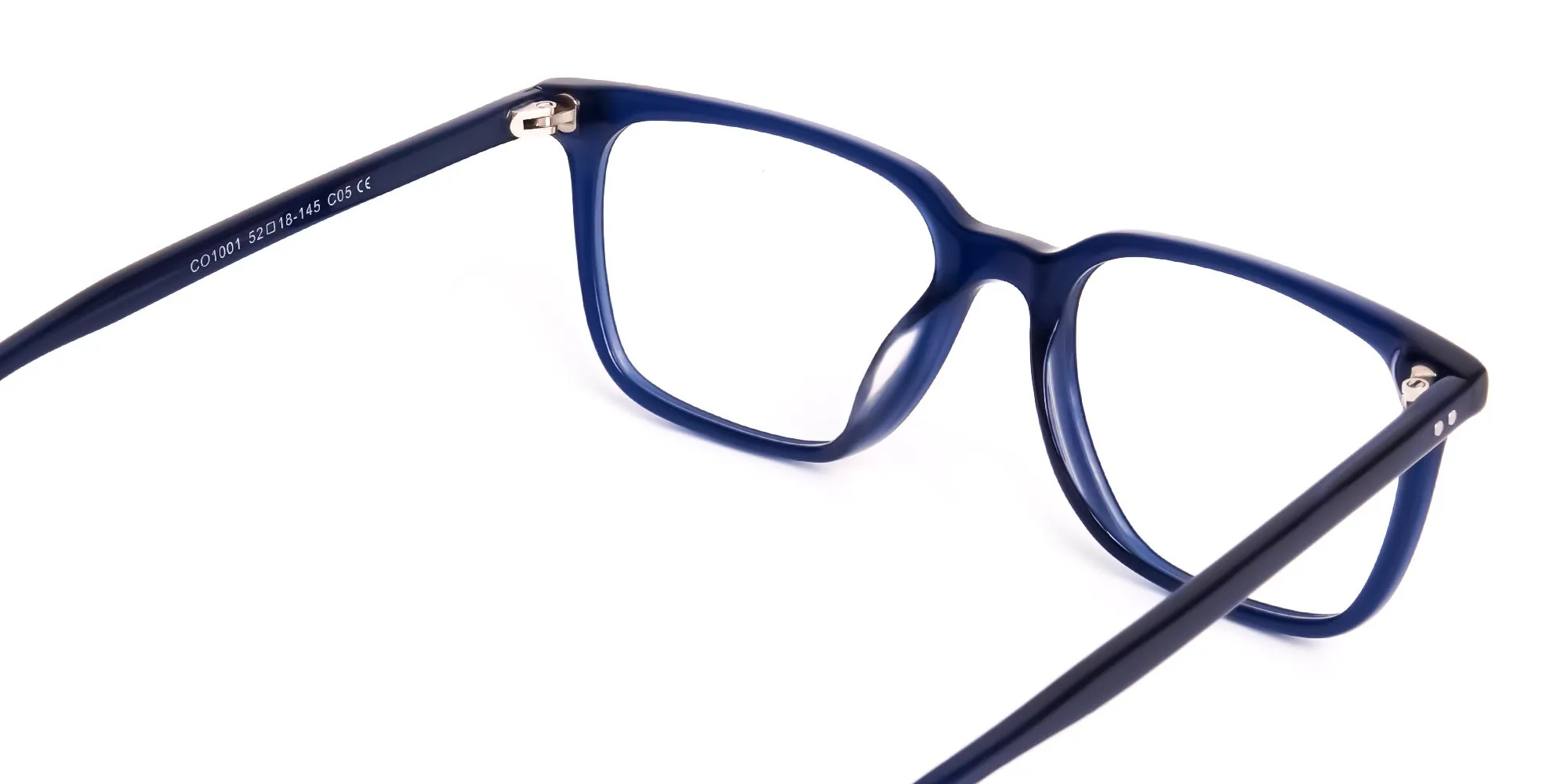 Unisex Dark Navy Blue acetate rectangle frames in medium size – Tom Archer DARCY 5