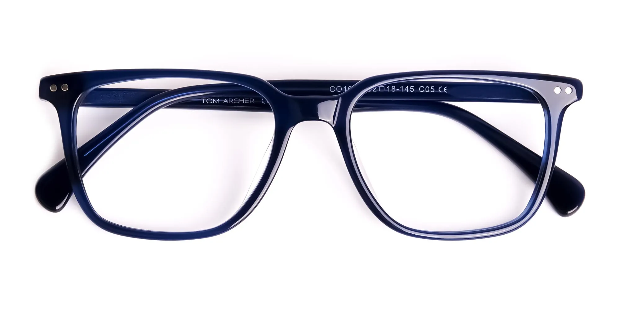 Dark Navy Blue rectangle spectacles with dark navy blue temples – Tom Archer DARCY 5
