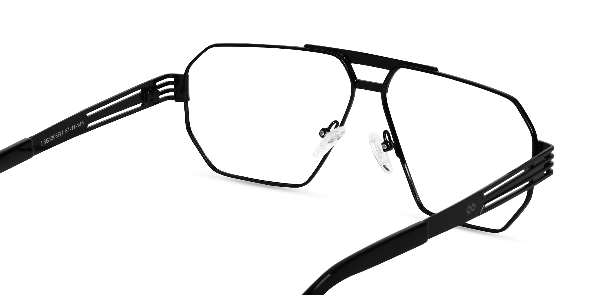 Metal Black Pilot Geometric Glasses-5