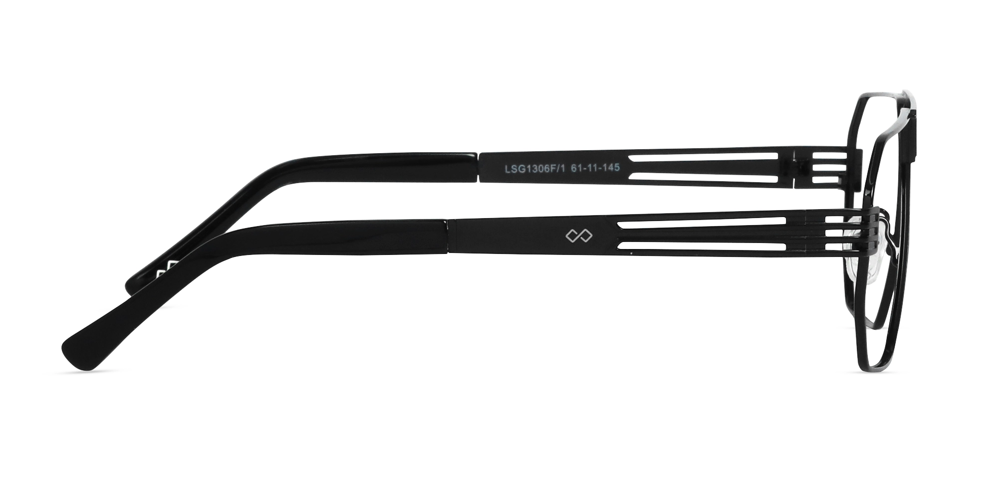 Metal Black Pilot Geometric Glasses-4