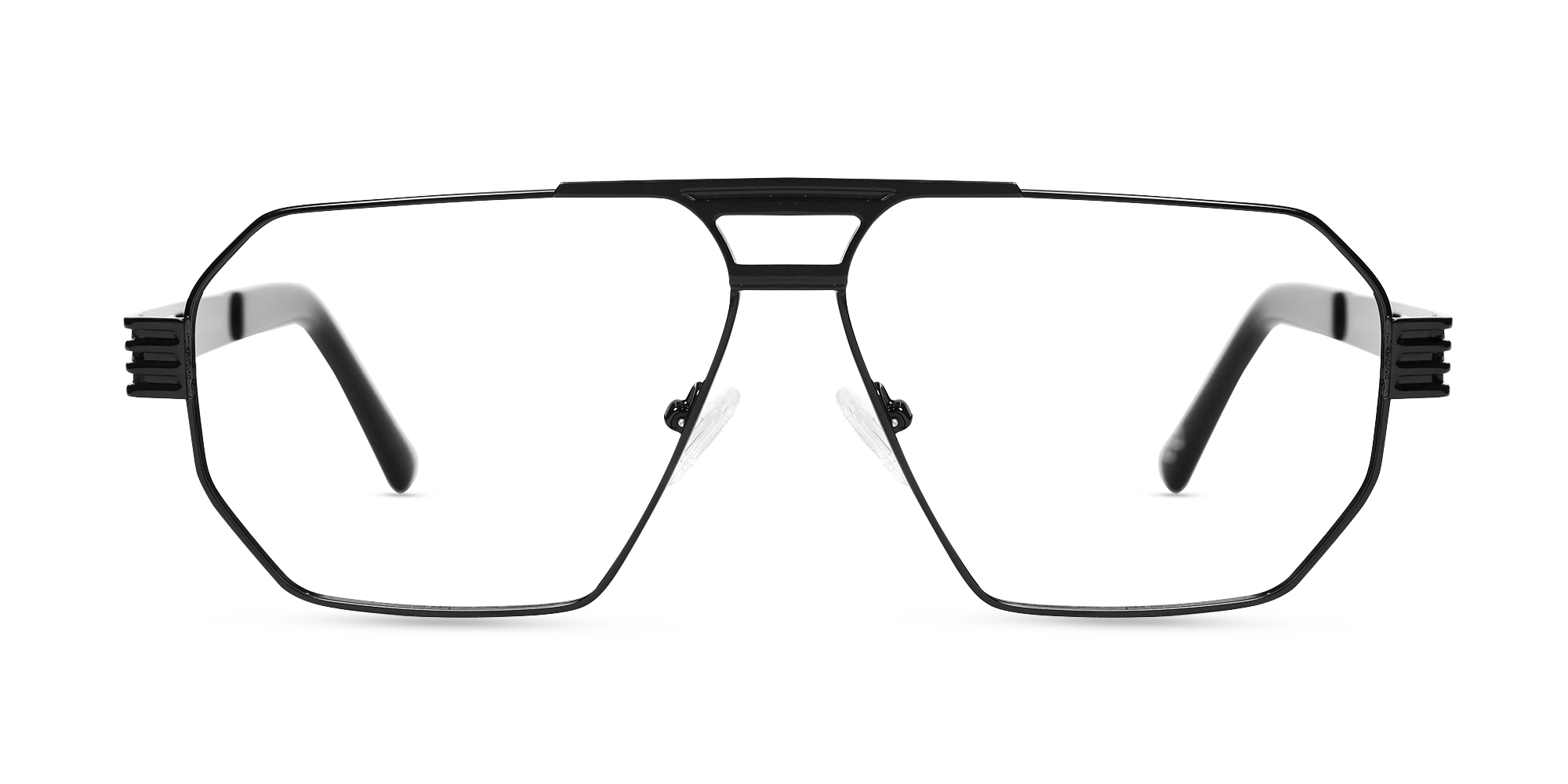 Metal Black Pilot Geometric Glasses-1 Metal Black Pilot Geometric Glasses-1