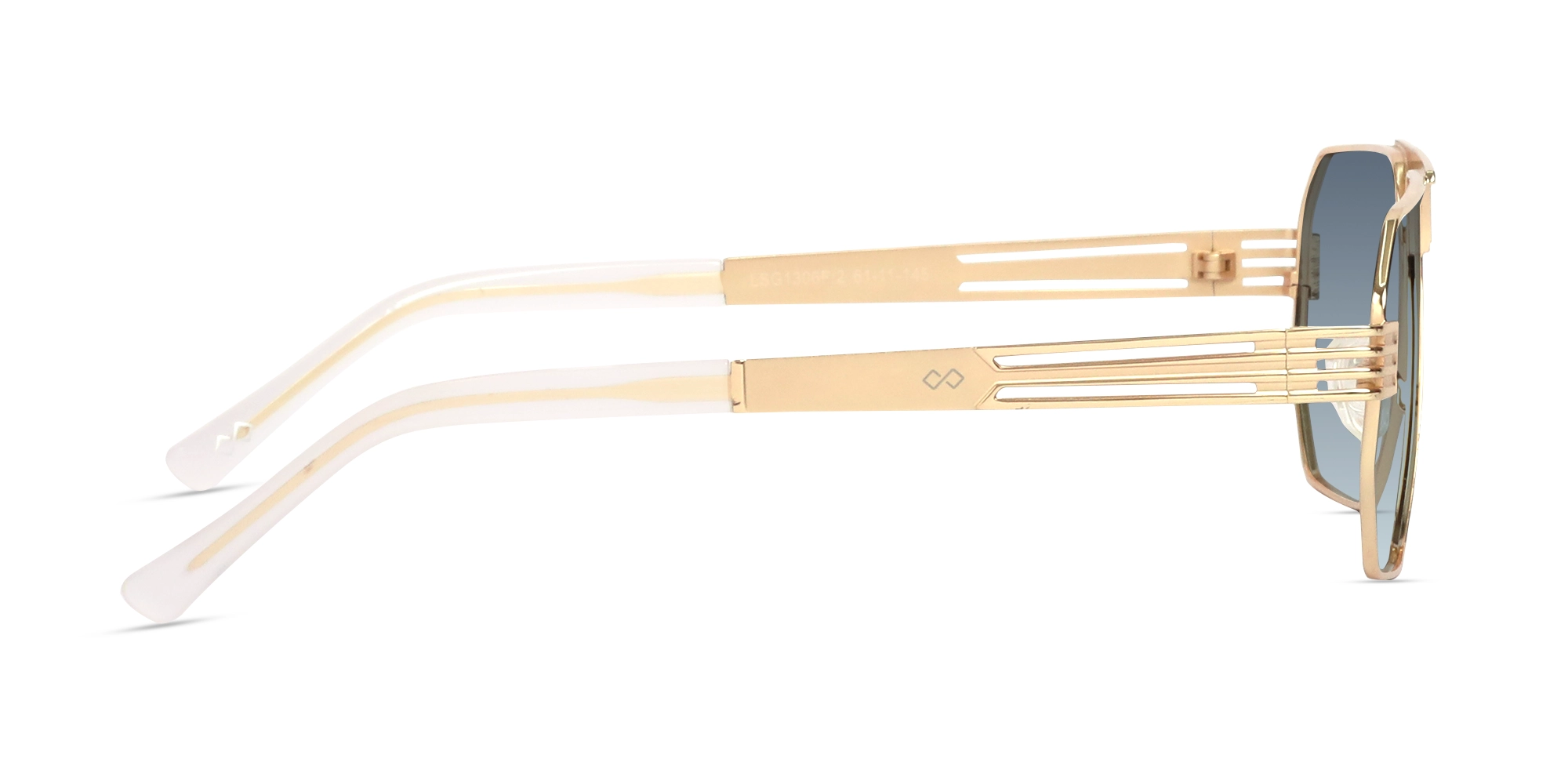 Gold Metal Double Bridge Sunglasses-4
