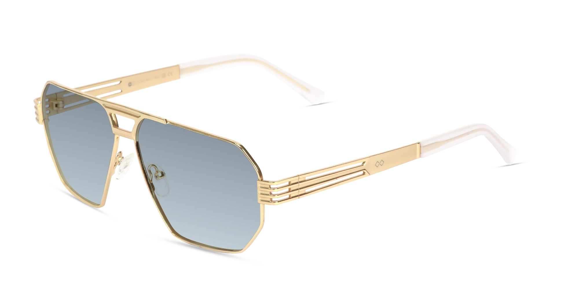 Gold Metal Double Bridge Sunglasses-3