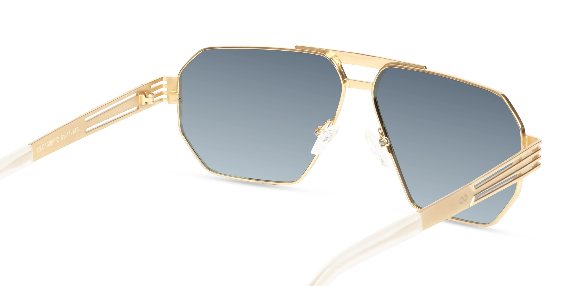 Gold Metal Double Bridge Sunglasses-5
