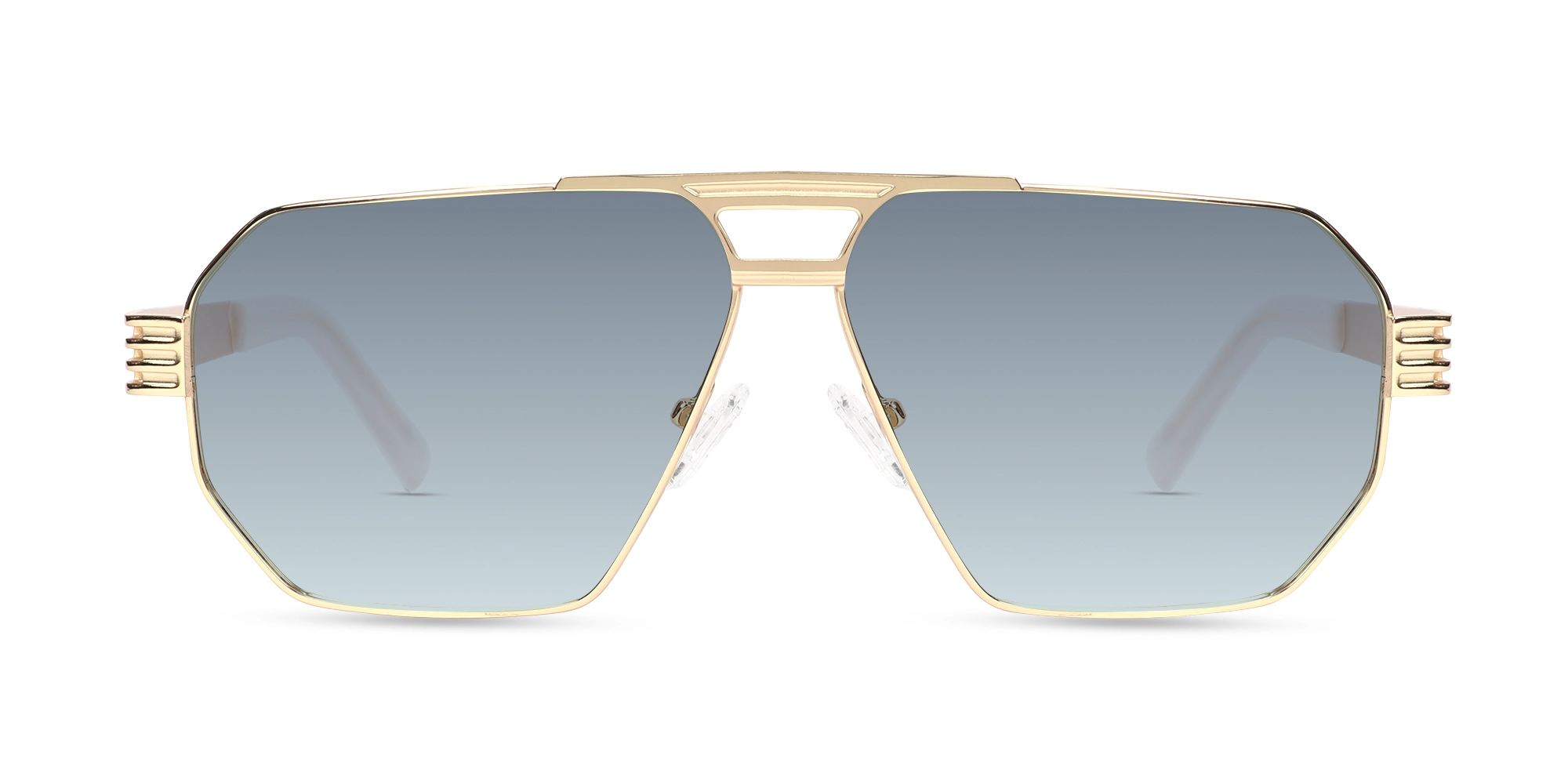 Gold Metal Double Bridge Sunglasses-1