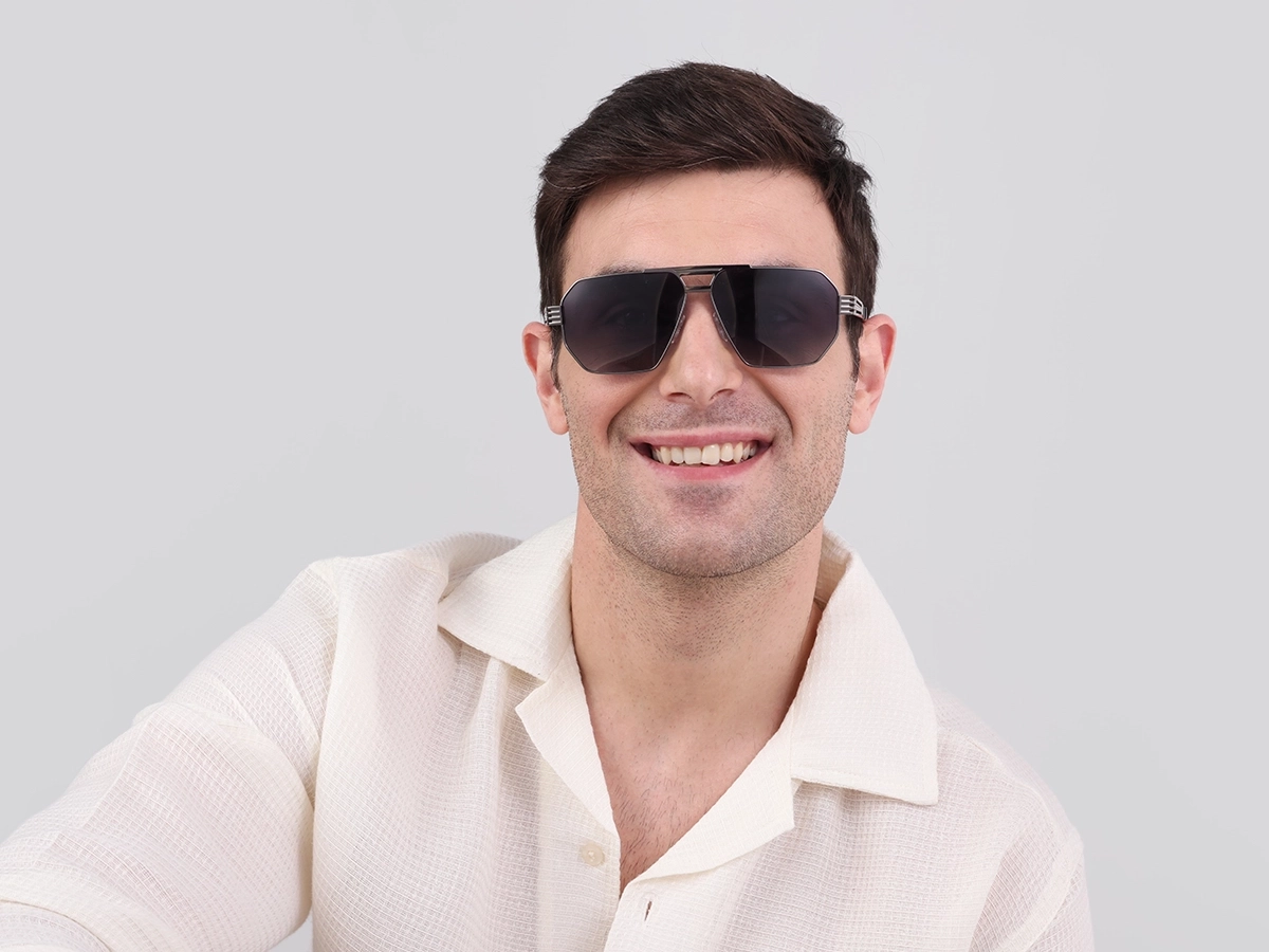 Gunmetal Double Bridge Sunglasses-41