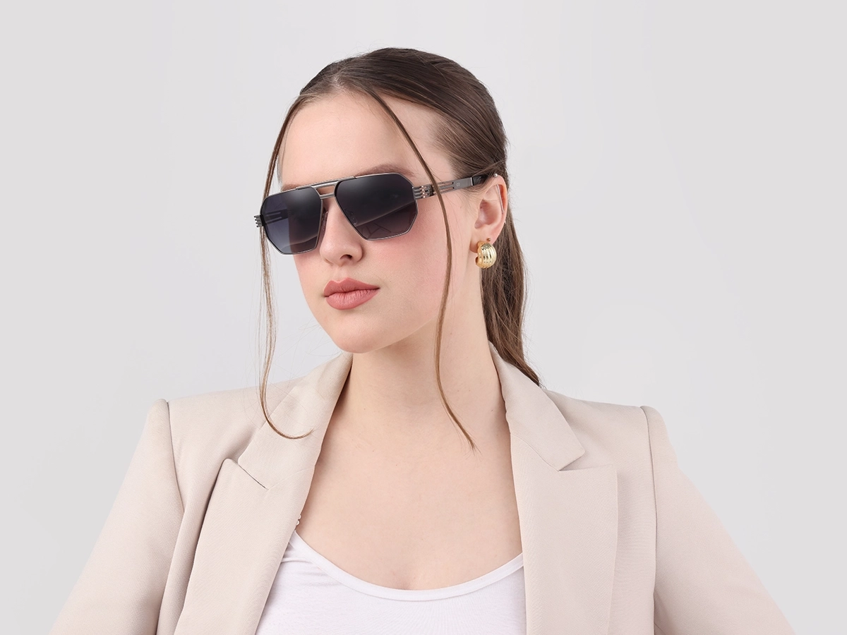 Gunmetal Double Bridge Sunglasses-51